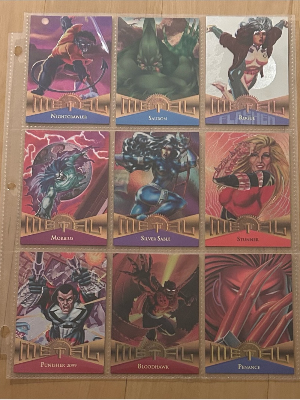 Marvel Metal Collector’s Cards (Lot of 9) - VGC